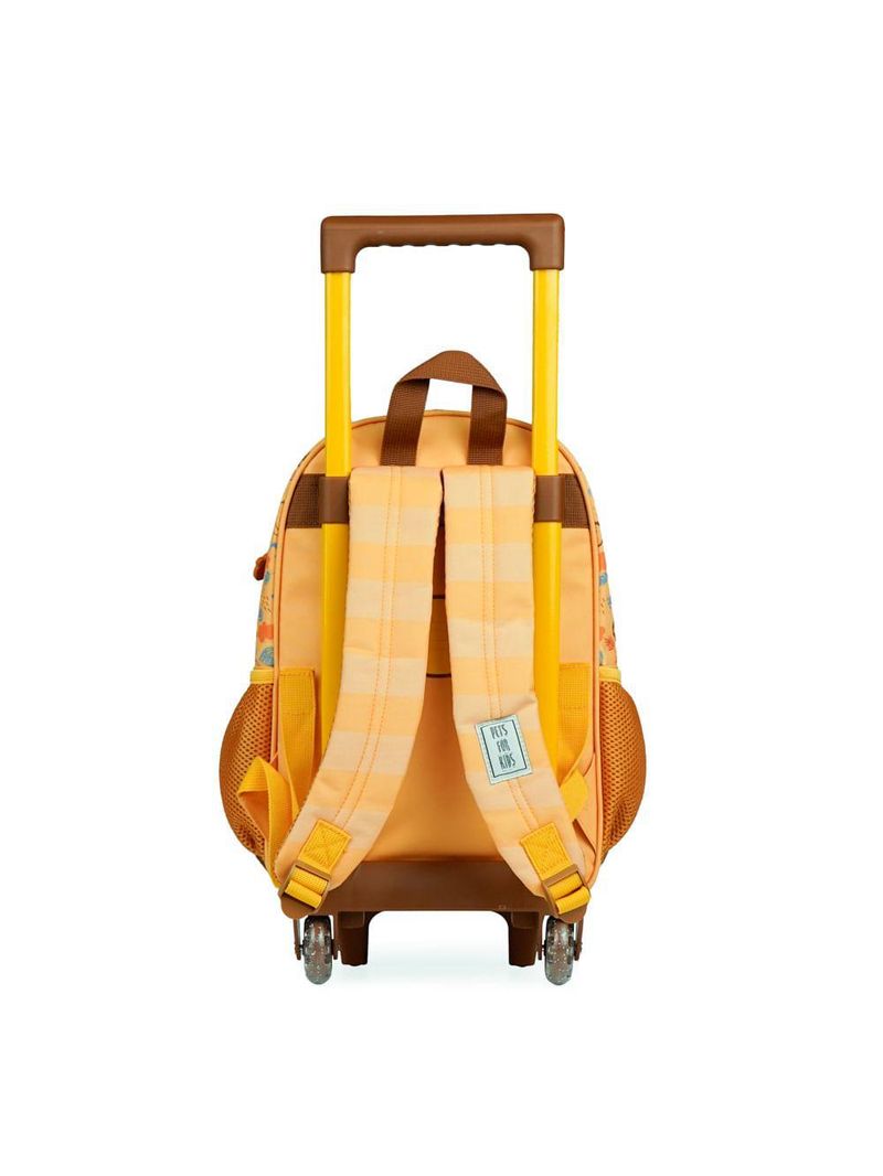 Mochila infantil de rodinhas pets leão baby laranja