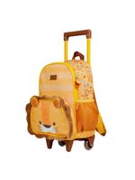 Mochila infantil de rodinhas pets leão baby laranja