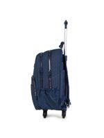 Mochila escolar juvenil feminina com 4 rodinhas crinkle glitter azul escuro