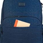 Mochila escolar juvenil feminina com 4 rodinhas crinkle glitter azul escuro