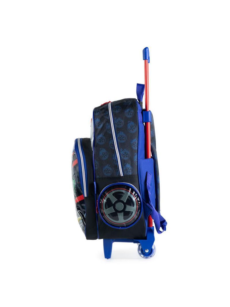 Mochila escolar infantil rodinhas hot wheels preta