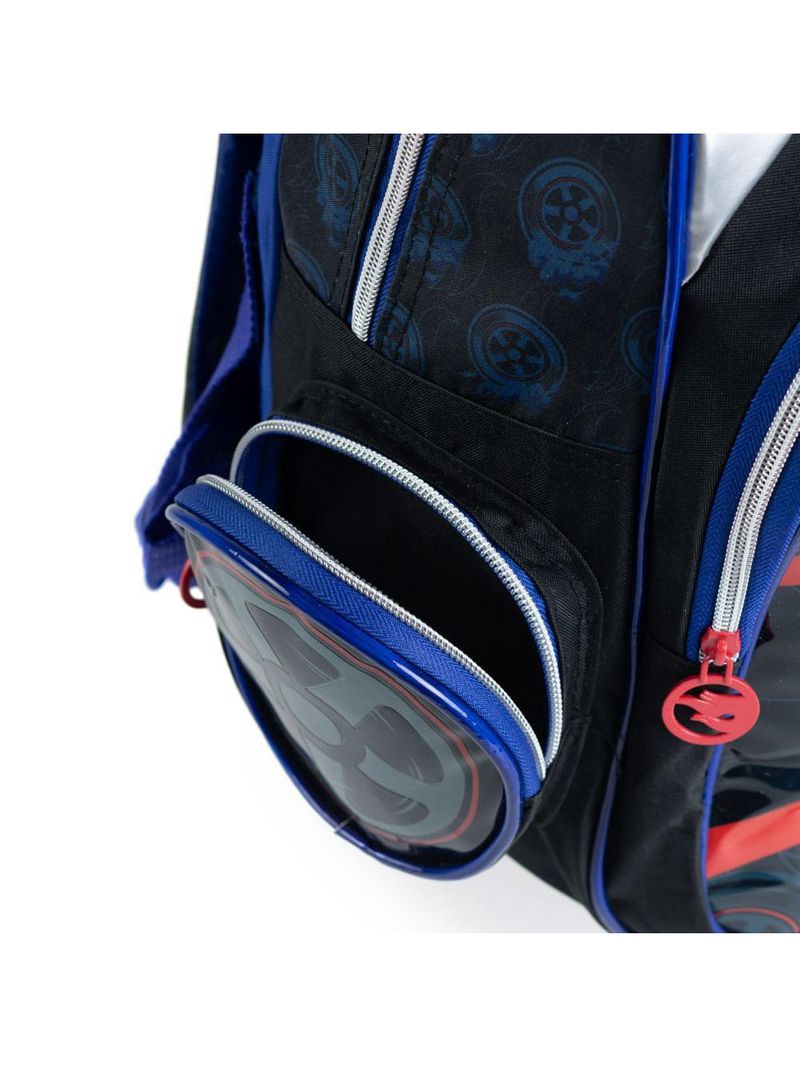 Mochila escolar infantil rodinhas hot wheels preta