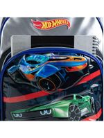 Mochila escolar infantil rodinhas hot wheels preta