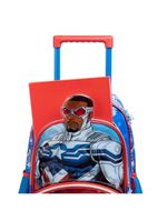 Mochila de rodinha infantil masculina capitão américa com asas removíveis