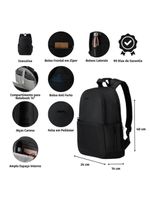 Mochila feminina executiva para notebook versatille marrom