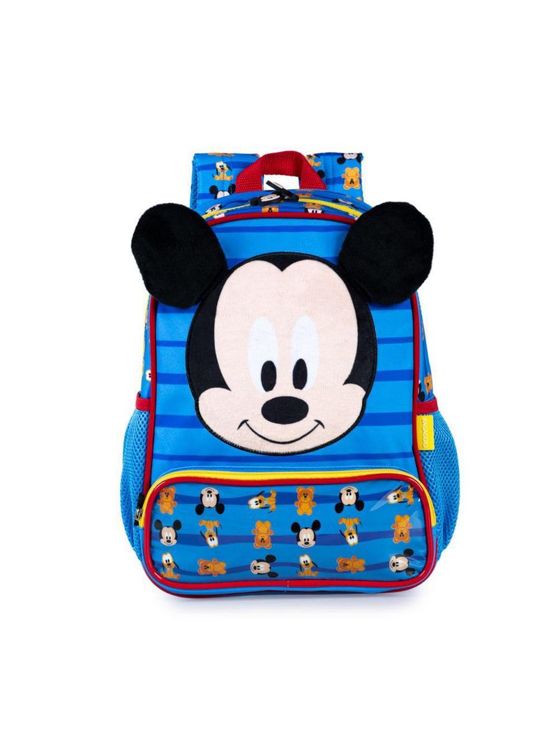 Mochila escolar masculina mickey baby azul