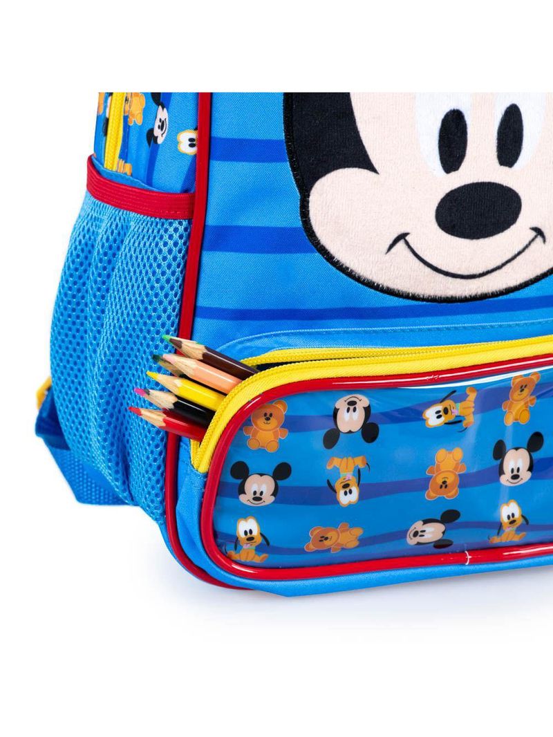 Mochila escolar masculina mickey baby azul