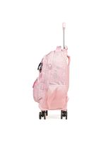 Mochila de 4 rodinhas feminina stitch & angel rosa claro