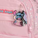 Mochila de 4 rodinhas feminina stitch & angel rosa claro