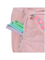 Mochila de 4 rodinhas feminina stitch & angel rosa claro