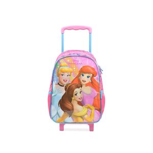 Mochila de rodinha infantil feminina princesas rosa