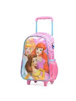 Mochila de rodinha infantil feminina princesas rosa