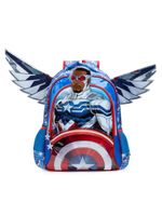 Mochila escolar masculina infantil capitão américa com asas removíveis
