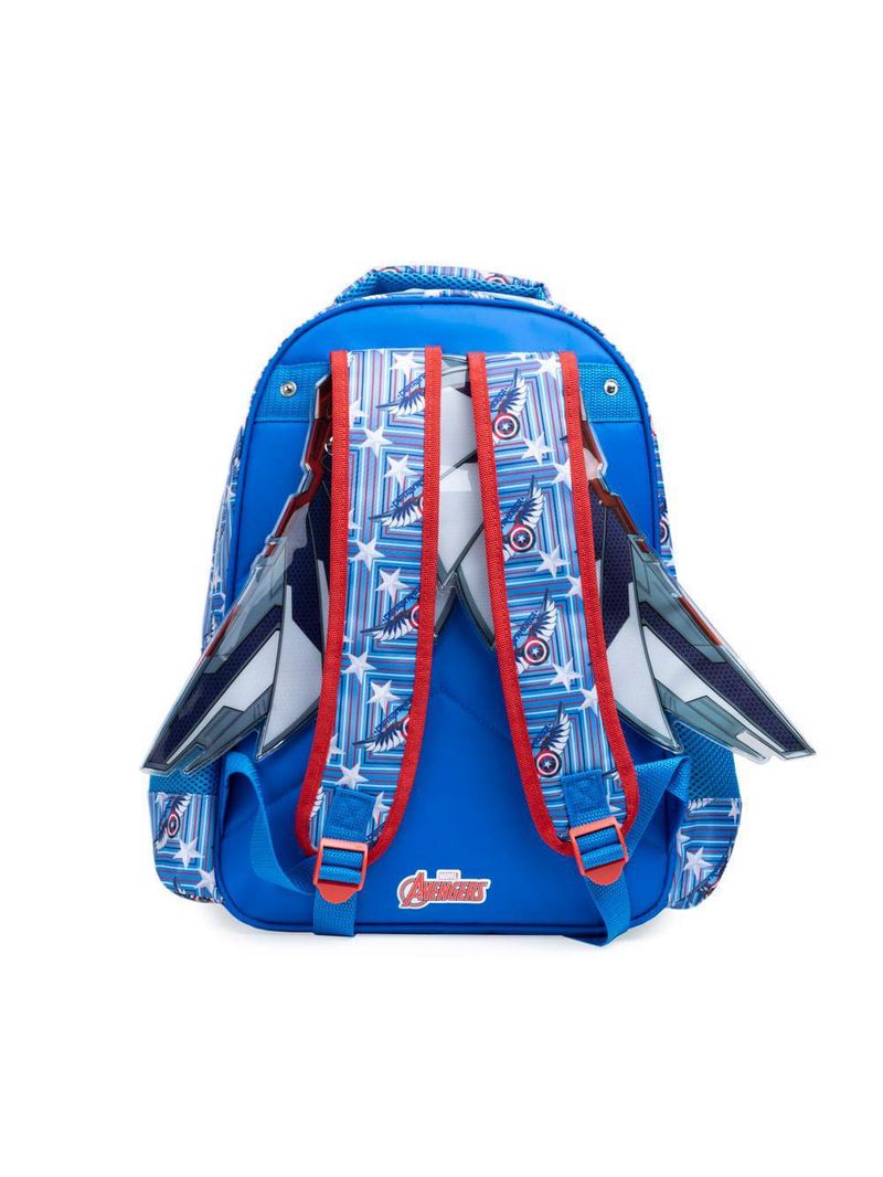 Mochila escolar masculina infantil capitão américa com asas removíveis