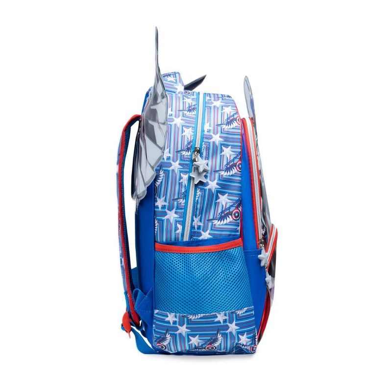 Mochila escolar masculina infantil capitão américa com asas removíveis