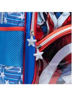 Mochila escolar masculina infantil capitão américa com asas removíveis