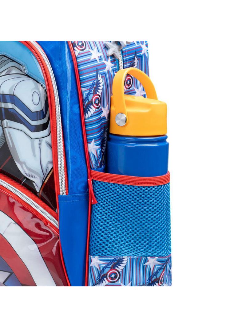 Mochila escolar masculina infantil capitão américa com asas removíveis