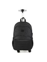 Mochila escolar juvenil com 4 rodinhas crinkle glitter preta