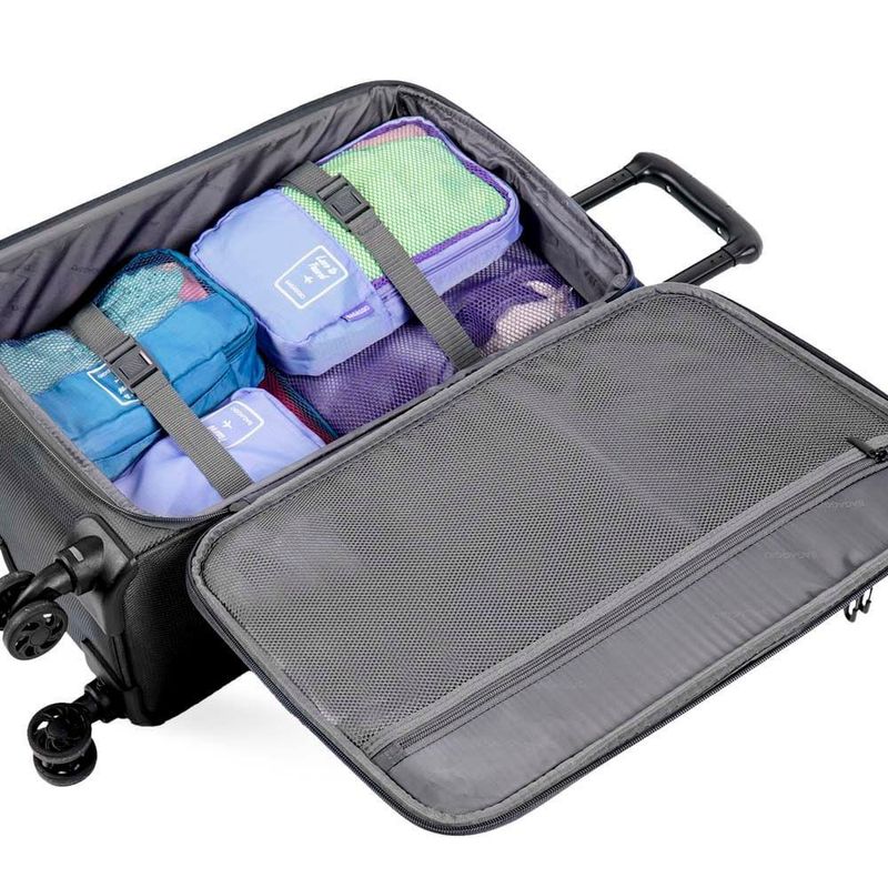 Mala de bordo 10 kg poliéster 4 rodas edimburgo preta