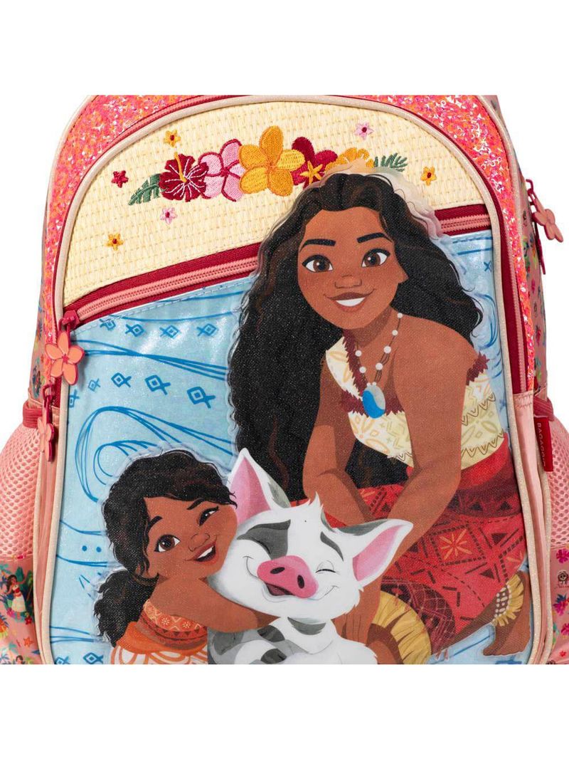 Mochila escolar infantil moana rosa
