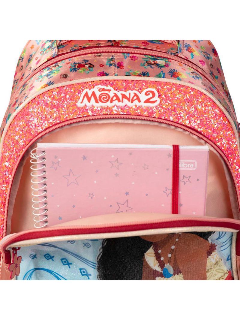 Mochila escolar infantil moana rosa