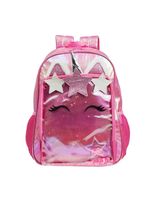 Mochila escolar feminina unicórnio confetti rosa
