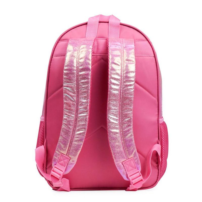 Mochila escolar feminina unicórnio confetti rosa