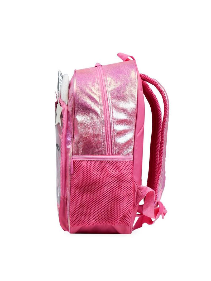 Mochila escolar feminina unicórnio confetti rosa