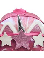 Mochila escolar feminina unicórnio confetti rosa