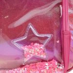 Mochila escolar feminina unicórnio confetti rosa