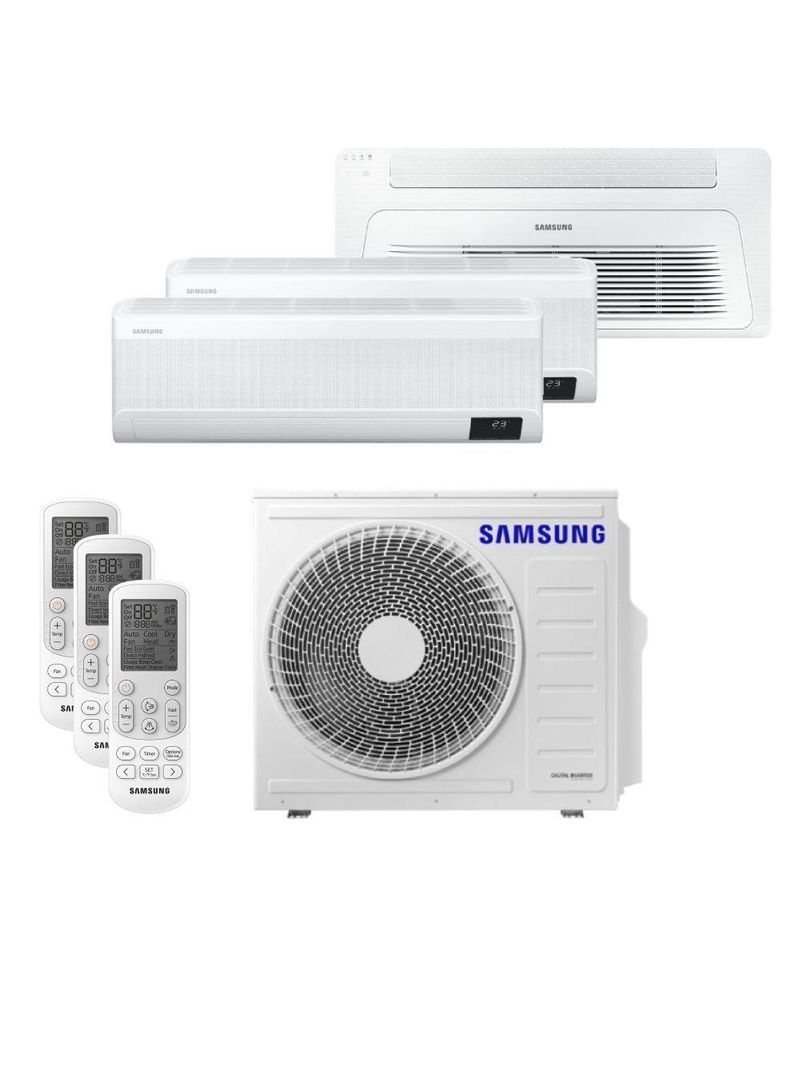 Ar Condicionado Multi Tri Split HW e K7 Samsung Wind Free 24000 BTU (2x9000+1x12000) Quente e Frio Inverter R410 (AJ068AXJ3KH/AZ)