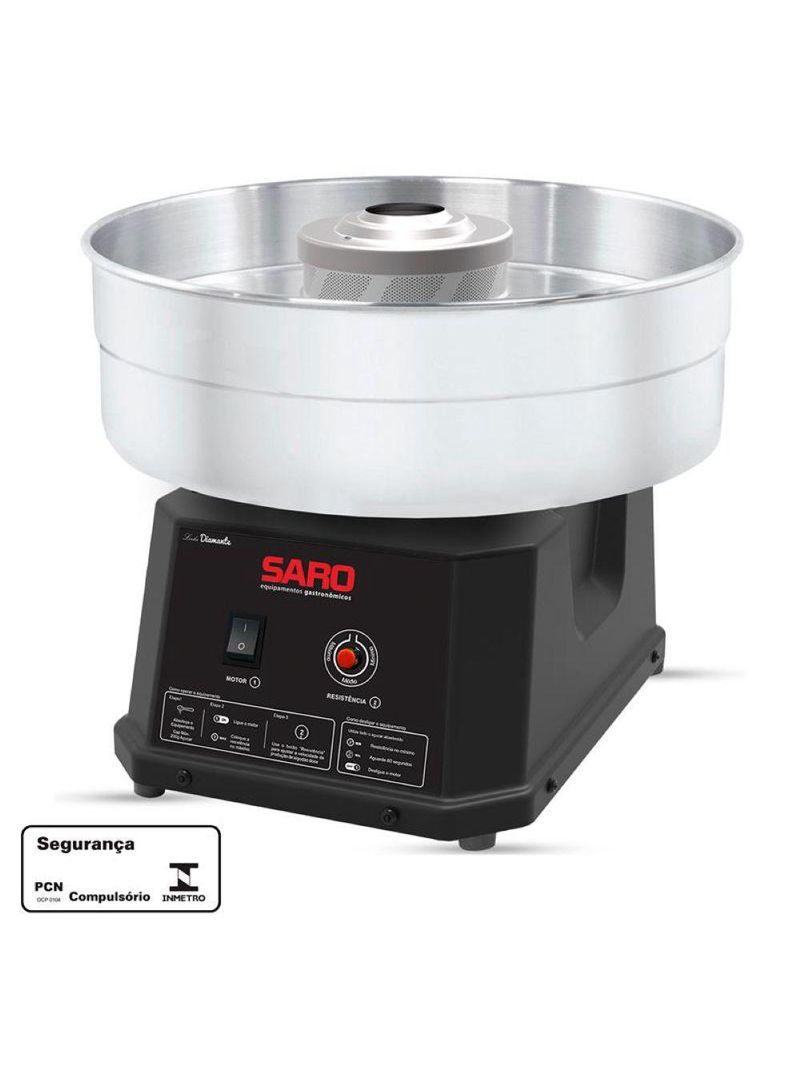 Máquina de Algodão Doce Saro AD 180/unH 50/60Hz Aço Inox c/ Regulador