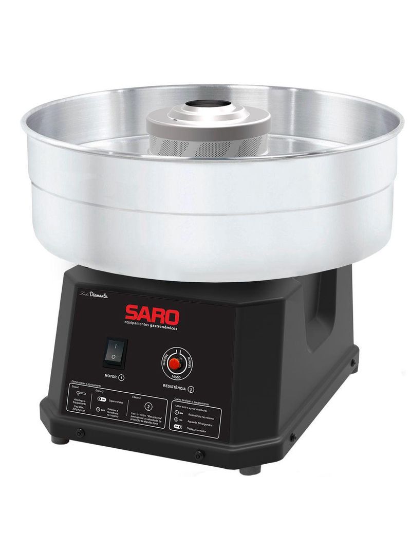 Máquina de Algodão Doce Saro AD 180/unH 50/60Hz Aço Inox c/ Regulador