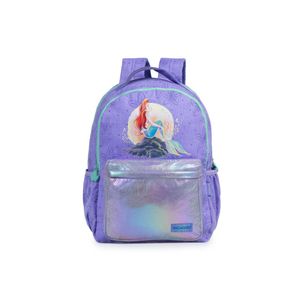 Mochila escolar infanto-juvenil feminina ariel  glitter lilás