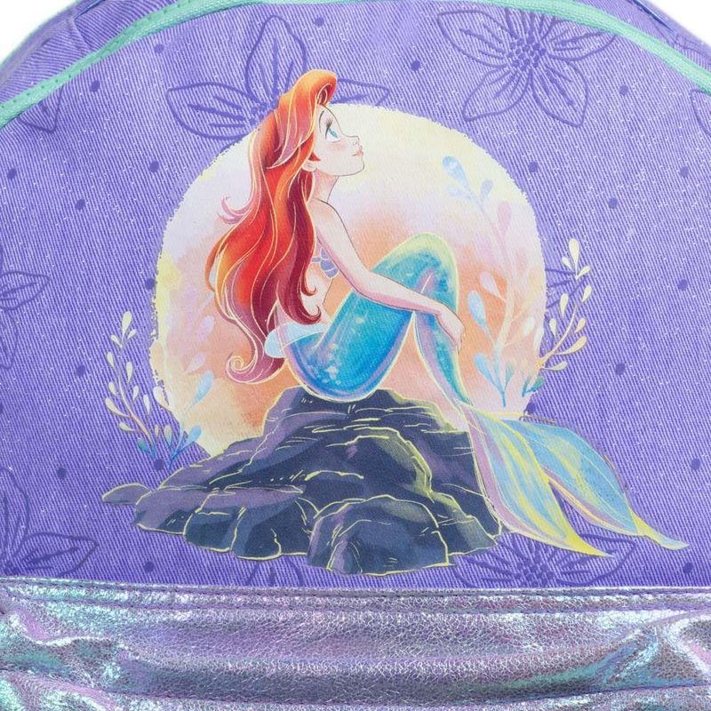 Mochila escolar infanto-juvenil feminina ariel  glitter lilás