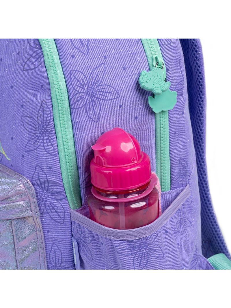 Mochila escolar infanto-juvenil feminina ariel  glitter lilás