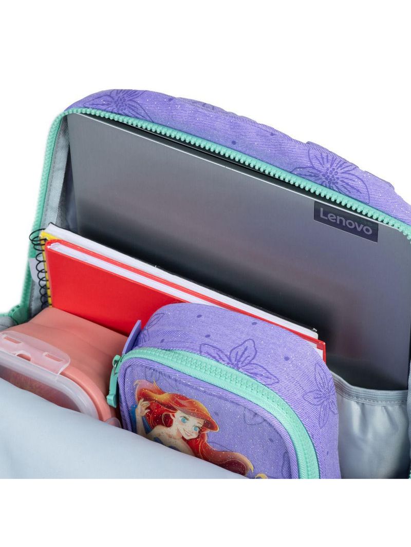 Mochila escolar infanto-juvenil feminina ariel  glitter lilás