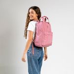 Mochila escolar feminina juvenil polka dots rosa