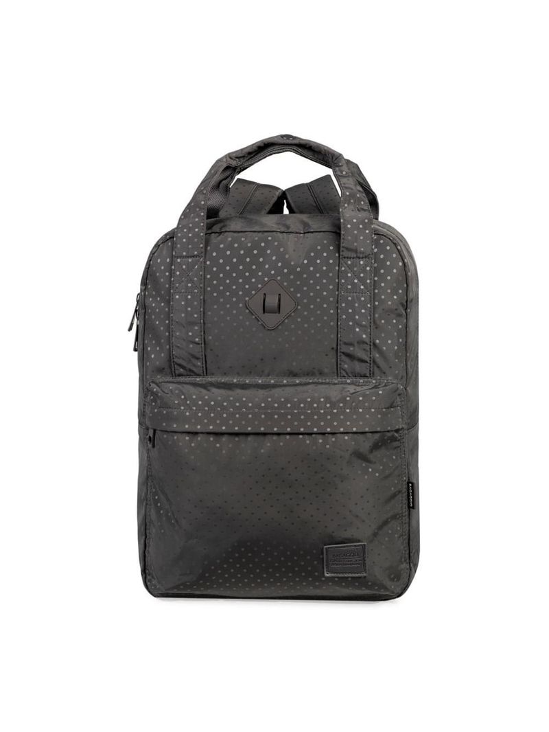 Mochila escolar feminina juvenil polka dots cinza