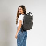 Mochila escolar feminina juvenil polka dots cinza