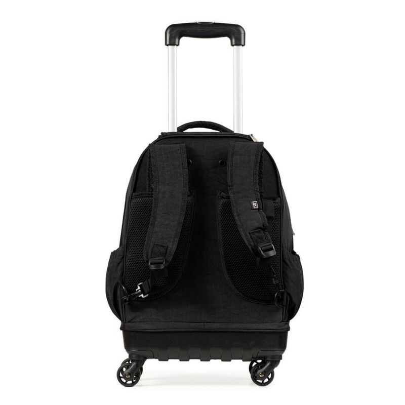 Mochila de rodinha juvenil masculina color block 4 rodas preta