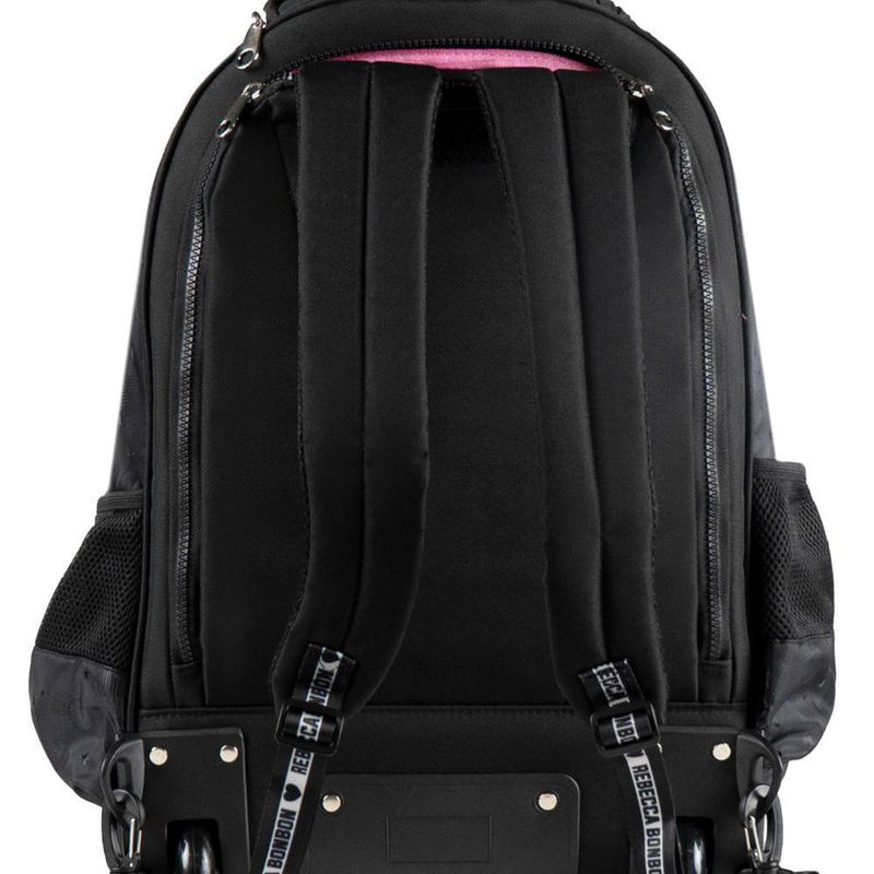 Mochila de rodinha feminina infantil rebecca bonbon preta