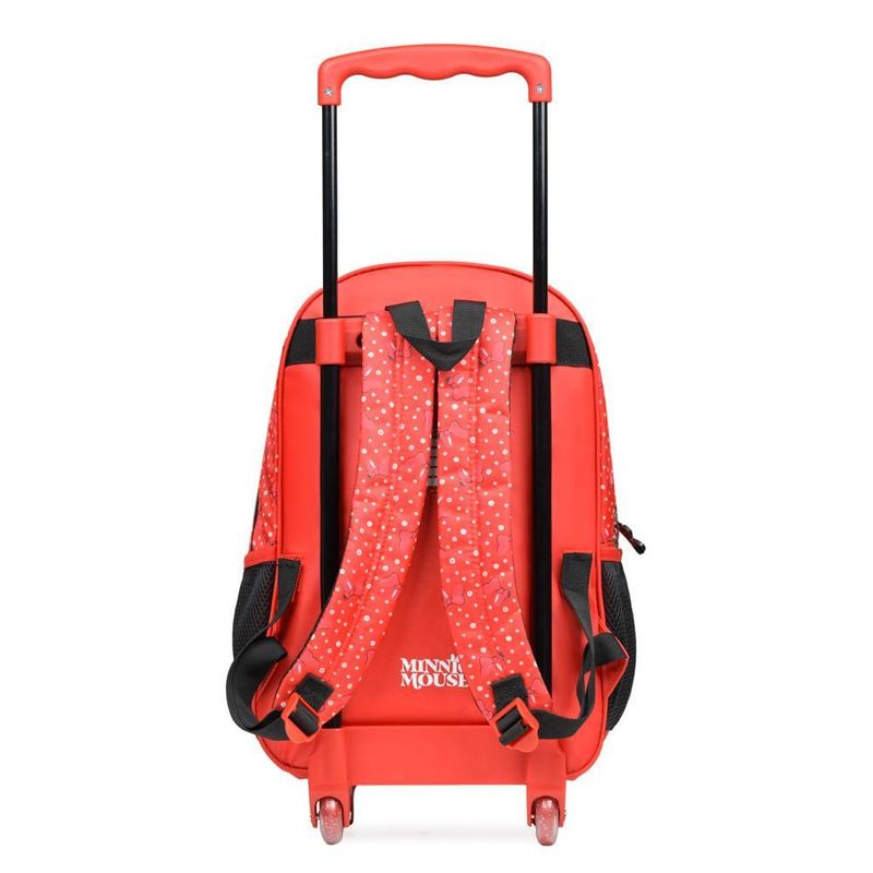 Mochila de rodinha infantil feminina minnie vermelha