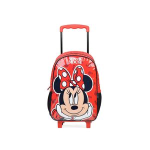 Mochila de rodinha infantil feminina minnie vermelha
