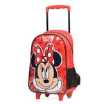 Mochila de rodinha infantil feminina minnie vermelha
