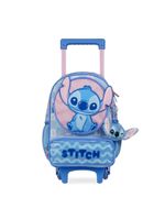 Mochila de rodinha feminina infantil stitch baby azul clara