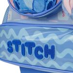 Mochila de rodinha feminina infantil stitch baby azul clara