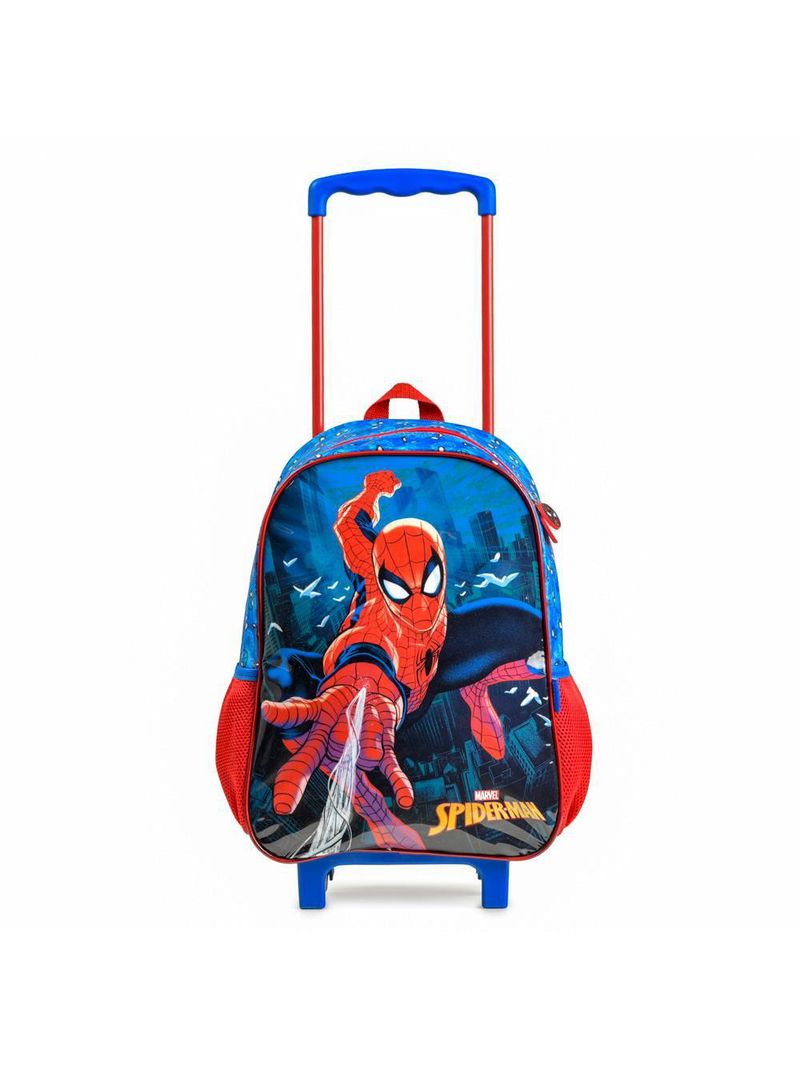Mochila de rodinha infantil  homem aranha azul