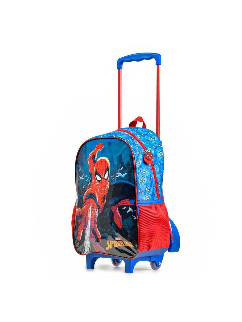 Mochila de rodinha infantil  homem aranha azul