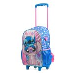Mochila de rodinha infantil feminina stitch azul